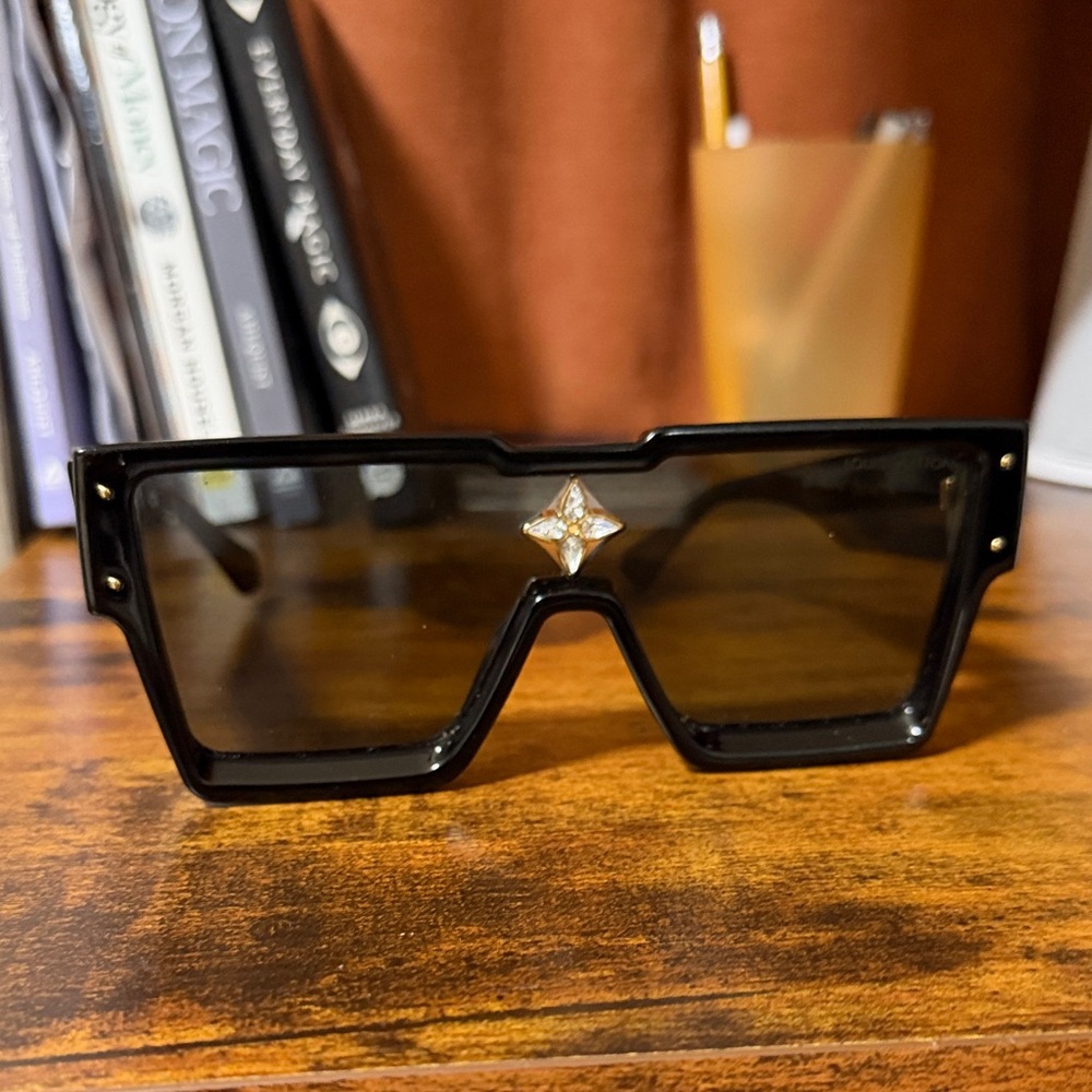 Louis Vuitton Black Sunglasses with Gold Accent